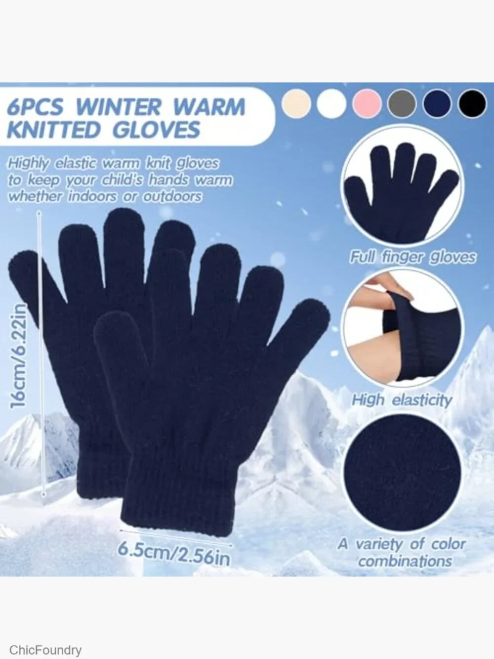 Kids Knit Beanie Hat Gloves Scarf Set Winter Warm Unisex